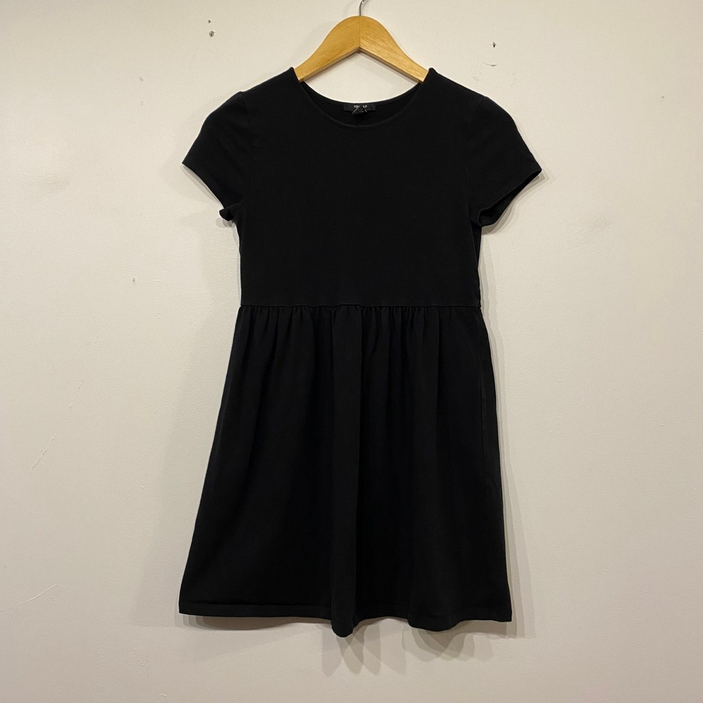 Forever 21 Kids Girls Black Short Sleeve Babydoll Empire Waist Dress Size 13/14